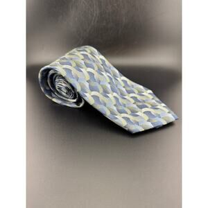 Van Heusen Muted Blue & Green Silk Necktie